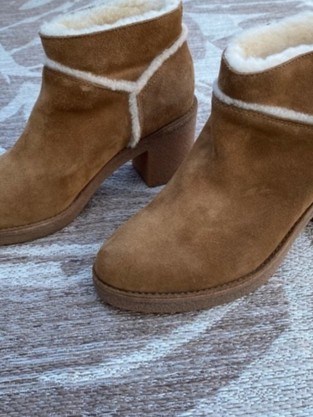 UGG Kasen Block-Heel Suede Ankle Boots 6.5